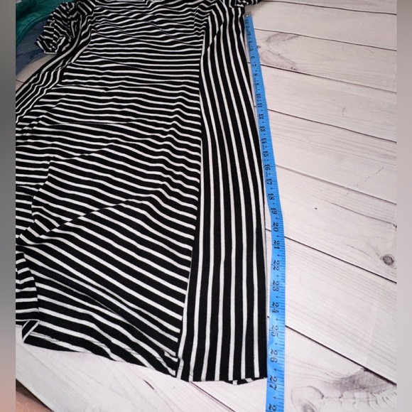 Apt. 9 Black and White Striped Long Sleeve Dress Size OX Lightweight Casual - Picture 6 of 6